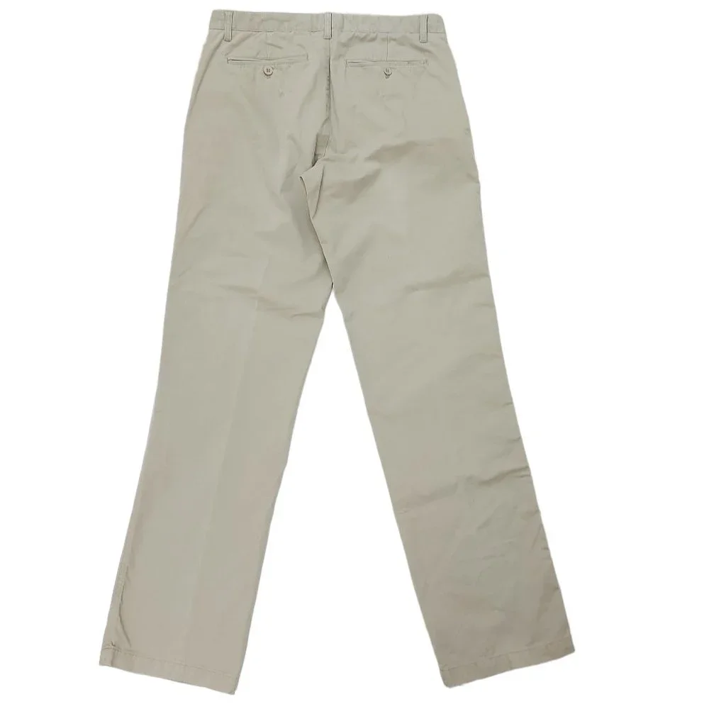 Calvin Klein Pants Mens 32x34 Beige Button Flat Front Straight Chinos Cotton